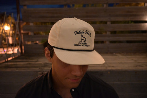 Toledo Hat Co. White and Black Coyote Hat – side view